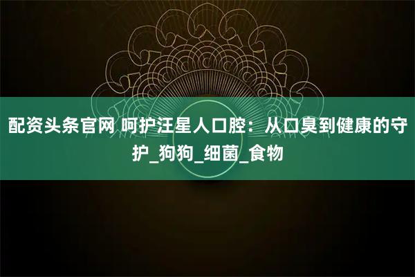 配资头条官网 呵护汪星人口腔：从口臭到健康的守护_狗狗_细菌_食物