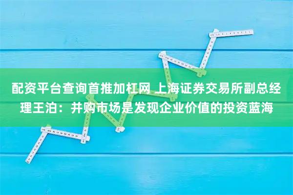 配资平台查询首推加杠网 上海证券交易所副总经理王泊：并购市场是发现企业价值的投资蓝海